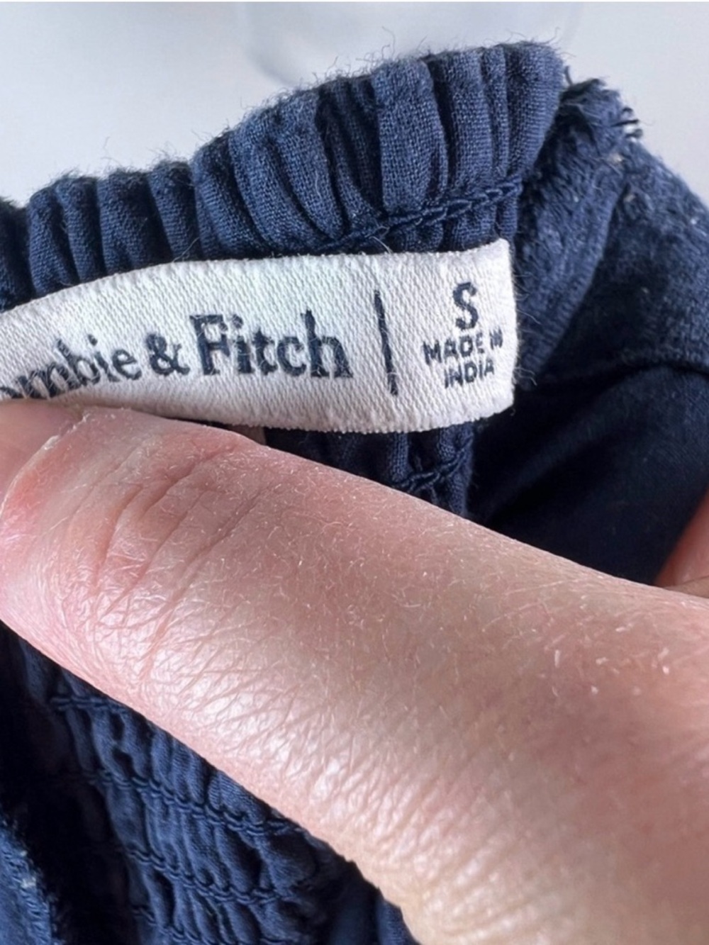 Abercrombie & Fitch Linen Midi Dress Navy Blue Size S - Picture 5 of 6